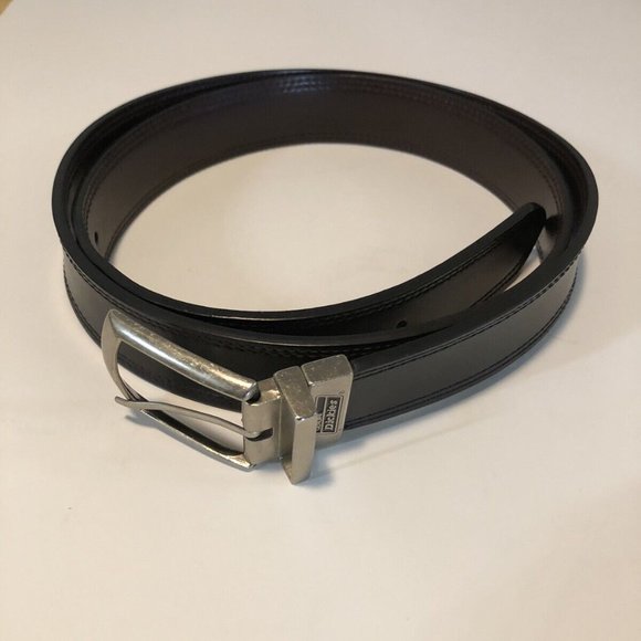 Dickies Men's Genuine Leather Black/Brown Reversible Silver Buckles Belt Size 46 - Picture 1 of 7